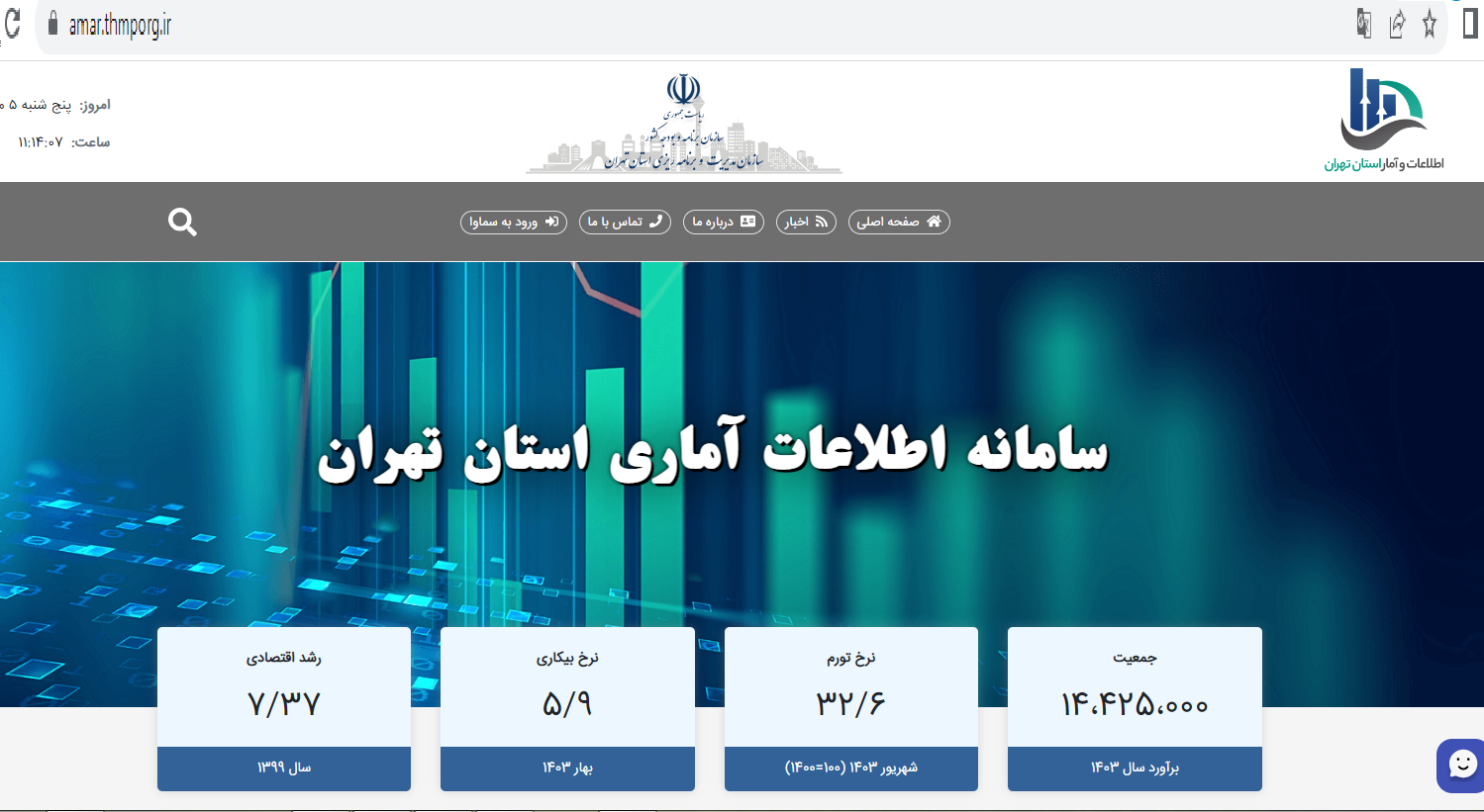 دسترسی شهروندان به سالنامه آماری استان تهران